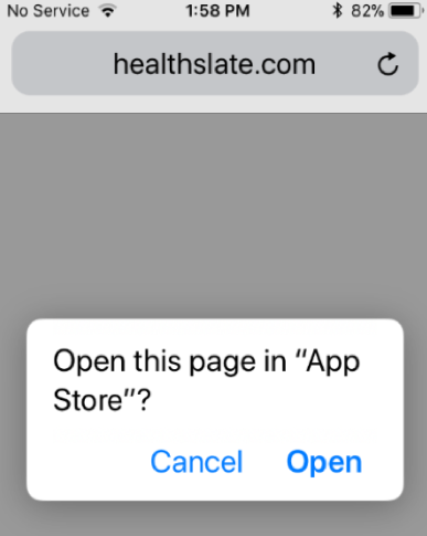 Open in app store window