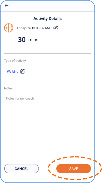 Activity log.