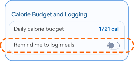Picture of My Meals page