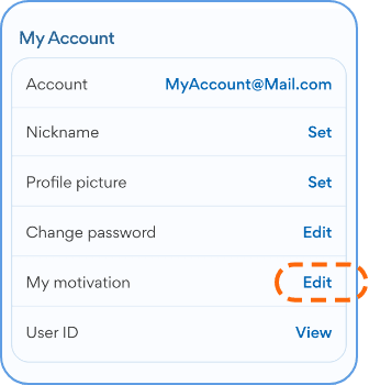 picture of Profile button.